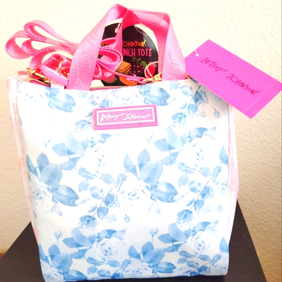 Betsey Johnson Handbags - Betsey Johnson Pink and Blue Floral Tote Bag